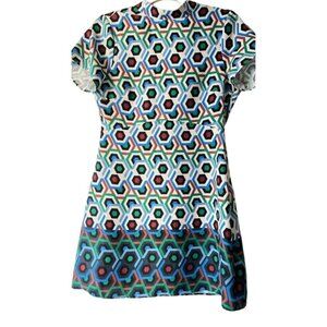 Zara Colorful Geometric Pattern Dress, Size S